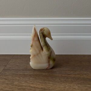 Vintage Onyx Swan Figurine Statue